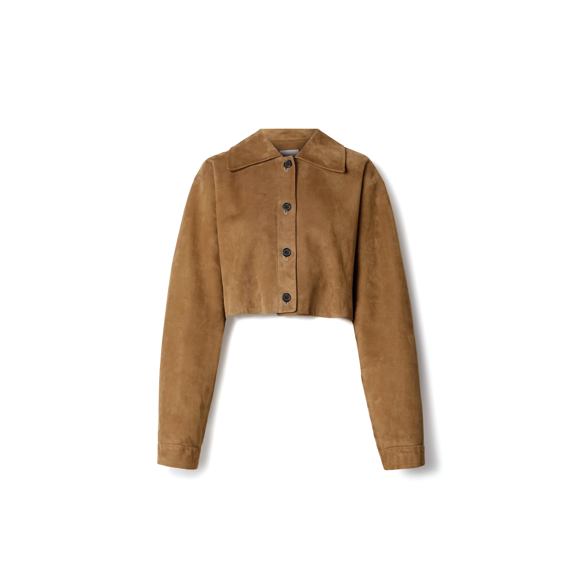 KHAITE SUE CROPPED SUEDE JACKET